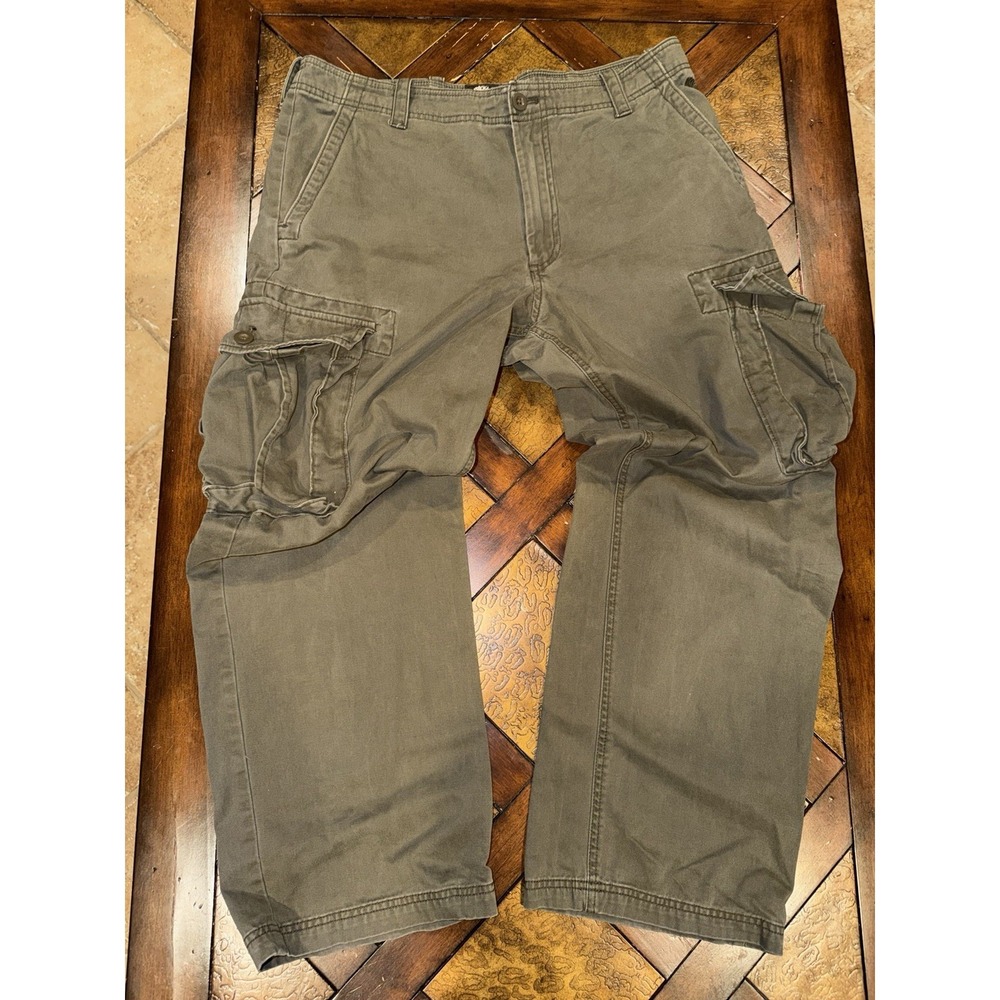 Men's Timberland Vintage Cargo Pants Y2K Grunge Baggy Relaxed Olive Green 35x30